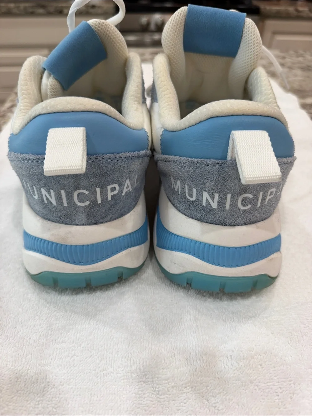 Men’s 11.5 Municipal Blue and White Athletic Sneakers -